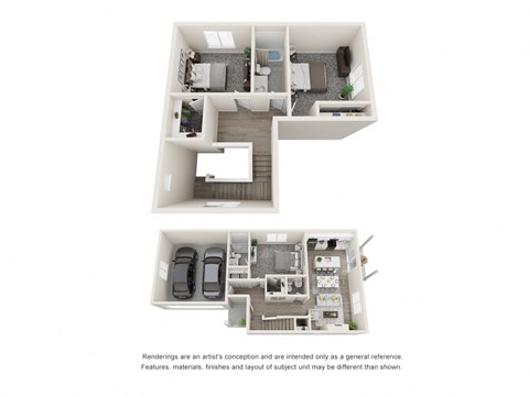 Floor plan for 3 beds, 2.5 baths, 1805 sqft